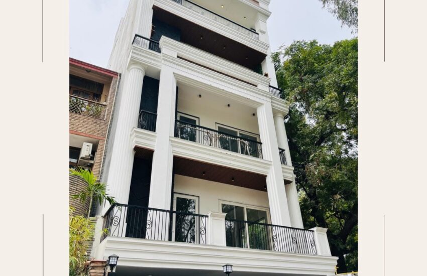 Elegant façade of a luxury 200 sq yard kothi for sale in Shivalik B Block, main road property with semi-commercial potential (representational image)